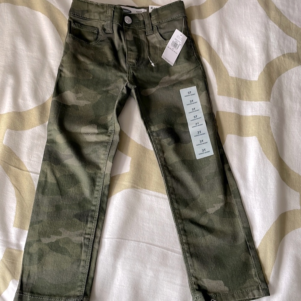 Okay Navy toddler boys army style boys jeans.